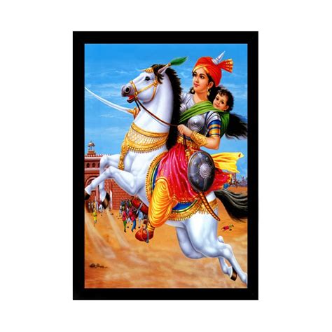 Jhansi Ki Rani Laxmi Bai Painting with Synthetic Photo Frame ...