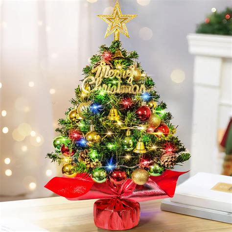24 Inch Table top Christmas Tree Small Christmas Tree with 30 LED ...