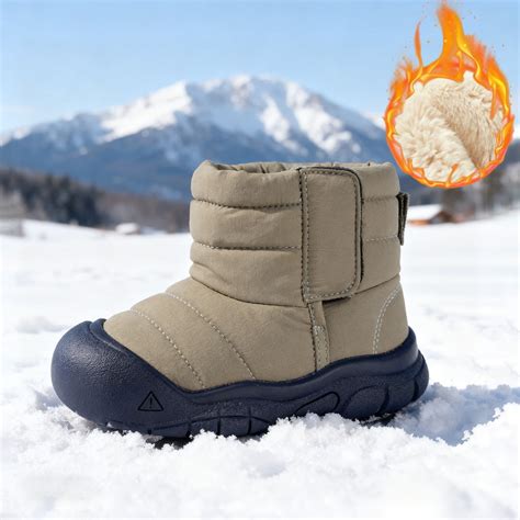 Obersheen Boys Girls Winter Boots Toddler Kids Snow Ankle Fuzzy Boots ...