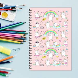 ESCAPER Meow Unicorn Doodle Diaries (Ruled - A5 Size - Pack of 2 ...