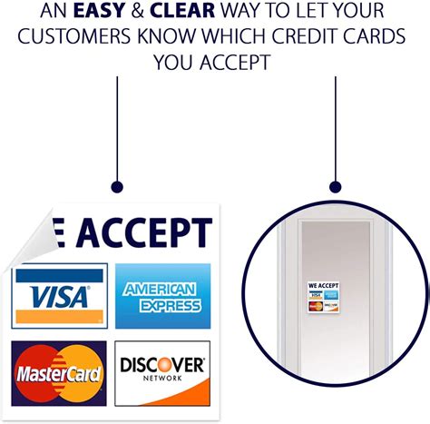 Buy We Accept Credit Cards AmEx Visa MasterCard Discover Decals Sticker ...