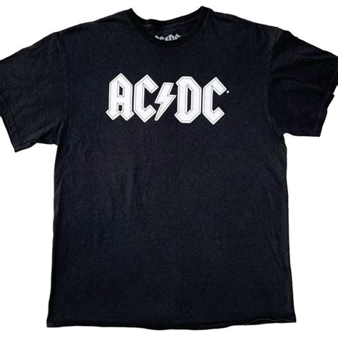 AC/DC Official Logo Short Sleeve Graphic T-Shirt in B… - Gem
