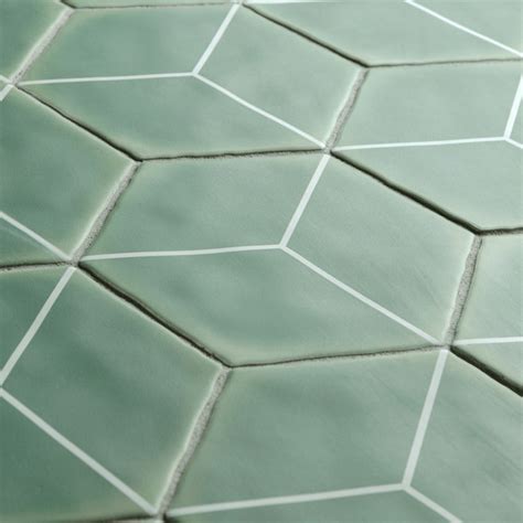 Affinity Tile (Sample) Palm Rombo Hex Green 6-in x 8-in Matte Porcelain ...
