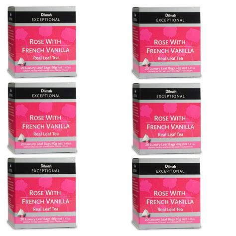 Buy Dilmah Rose with French Vanilla Tea 20 Luxury Tea Bags X 6 Pack ...