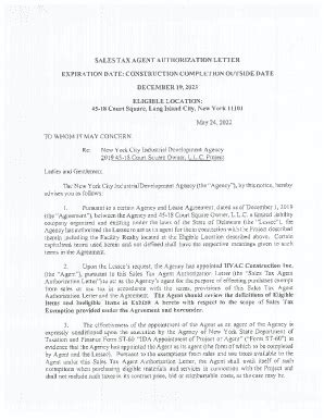 Fillable Online form of sales tax agent authorization letter Fax Email ...