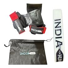 Buy INDIAHUNK® New 2025 Weight Lifting Grips (Pair) – Black ...