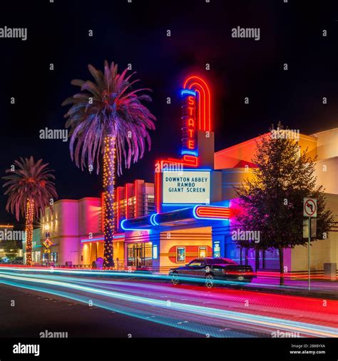 State Theatre and Multiplex, in Woodland, California, USA at night ...