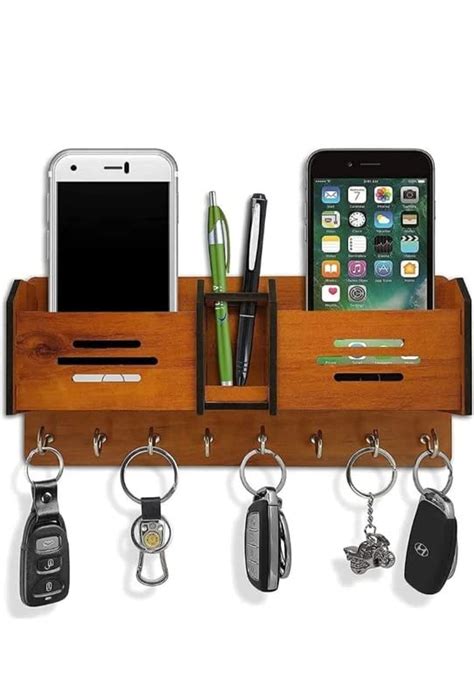 R V Art Gallery Three LINE Wall Mounted Handicraft Wooden Key Holder ...
