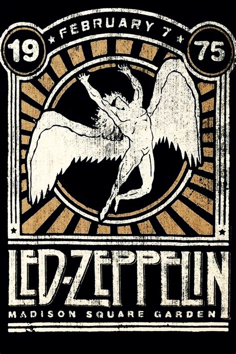 Led Zeppelin digital concert poster 1970s, classic rock memorabilia ...