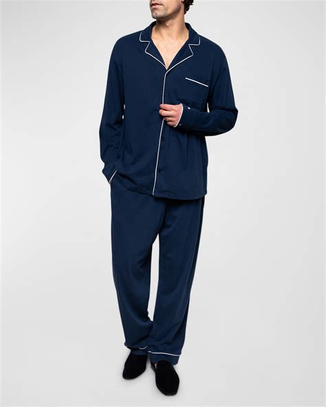Petite Plume Men's Pima Cotton Long Pajama Set | Neiman Marcus