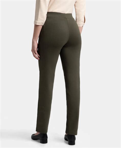 Buy Rayon Nylon Elastane All Day Straight Pants with Durable Waistband ...