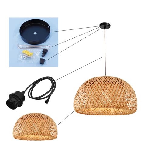 Nordic Rattan Pendant Light – Bamboo Hanging Lamp for Kitchen and Dini ...