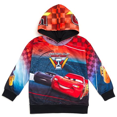 Disney Pixar Cars Lightning McQueen Toddler Boys Fleece Pullover Hoodie ...