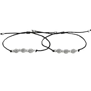 ZAVYA 925 Sterling Silver Beaded Rhodium Plated Adjustable Black Thread ...