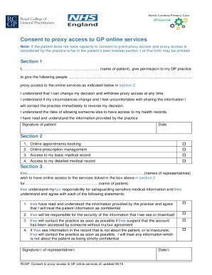 Fillable Online Patient Proxy Online Access Form - Aged 16+ Fax Email ...