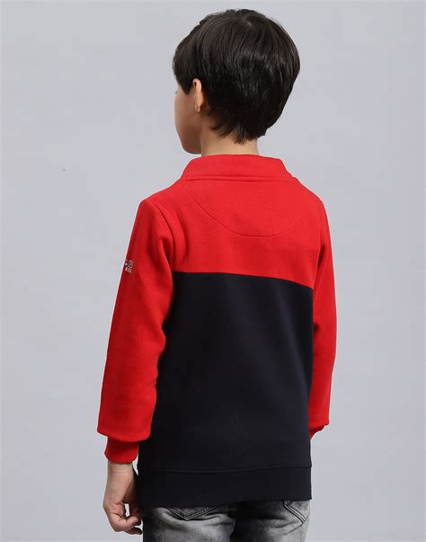 Buy Boys Red Solid F Neck Full Sleeve Sweatshirt Online in India ...