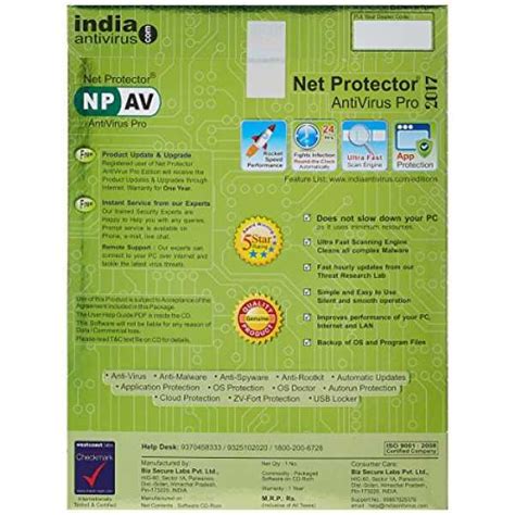 NPAV Net Protector Antivirus Pro 2017 1Pc 1Year Antivirus Price in ...