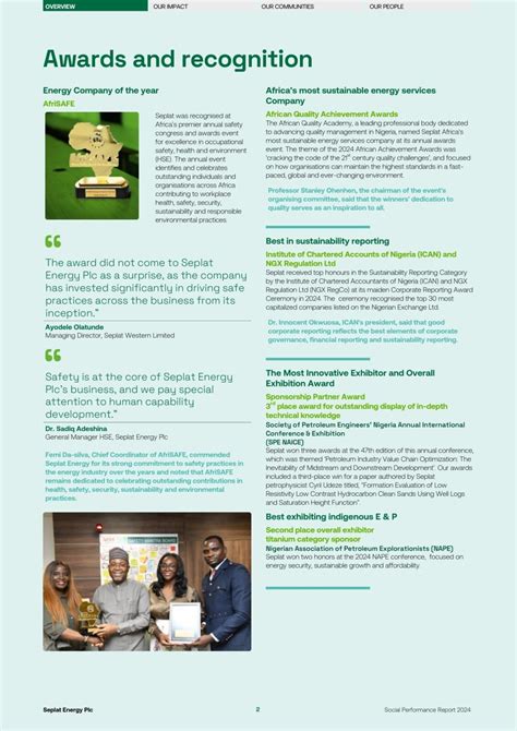 Ten Nigerian Organisations Set Benchmark… | Sustainable Stories Africa