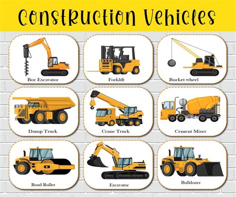 Construction Equipment Names For Toddlers