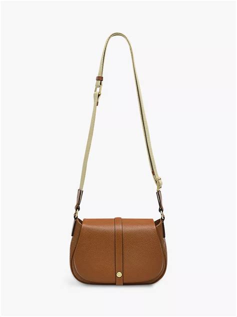 Radley Lulworth Road Leather Mini Flap Over Saddle Crossbody Bag, Indus Tan