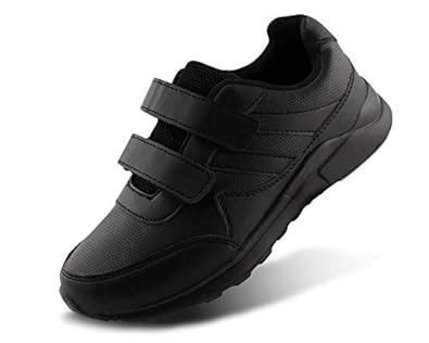 Buy JABASIC Kids Black/White Hook and Loop School Uniform Sneaker(12 M ...