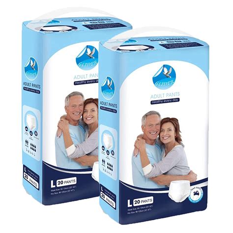 Glider Premium Pull Up Pants Adult Diapers 40 Pcs, Maximum Absorbency ...