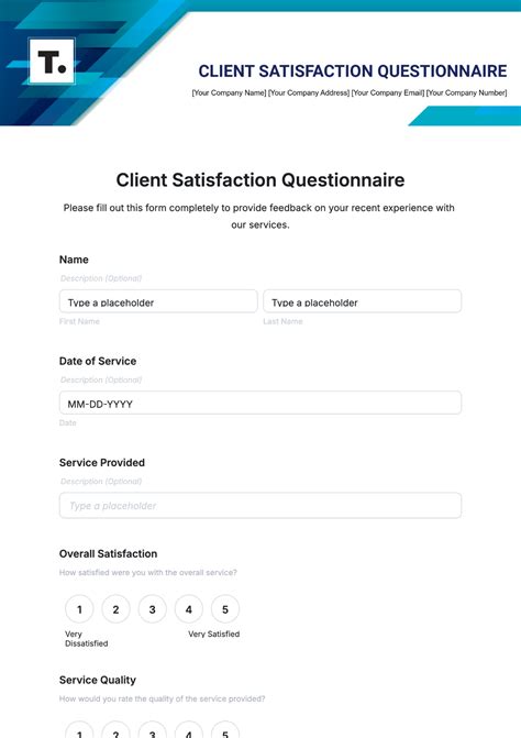 Image result for Satisfaction Questionnaire Example