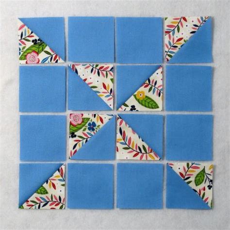 Image result for Half Square Triangle Quilt Block Pattern