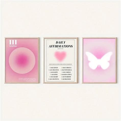 3pcs Aura Poster Set - Bedroom And Living Room Motivational Affirmation ...