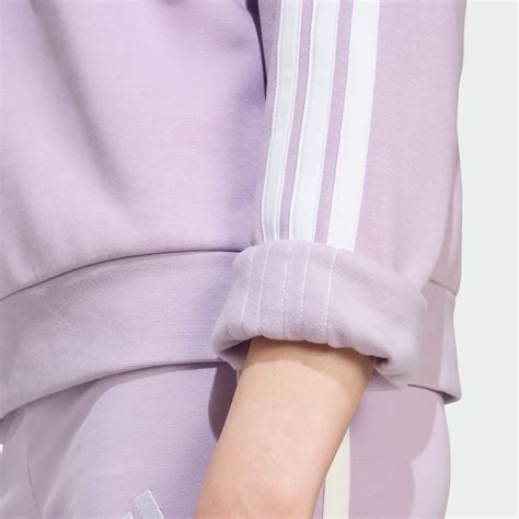 adidas Essentials 3-Stripes Fleece Sweatshirt - Purple | Free Shipping ...