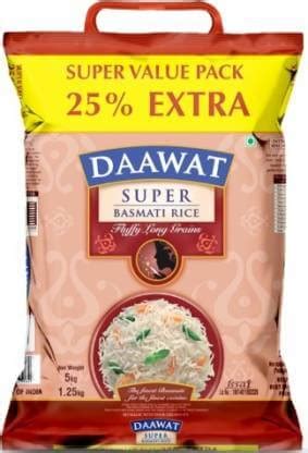 Daawat Basmati rice Super 25 % Extra on 1 Kg & 5 Kg Pack – Carrydor ...