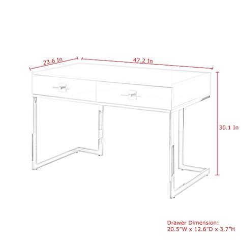 Nicole Miller Maui 47.2-in White Modern/Contemporary Writing Desk ...