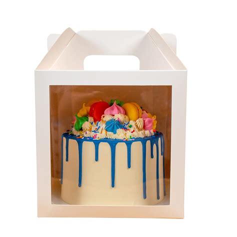 10-Pack 8x8x8 inch Cake Box for Tall Cakes with Window and Handle ...