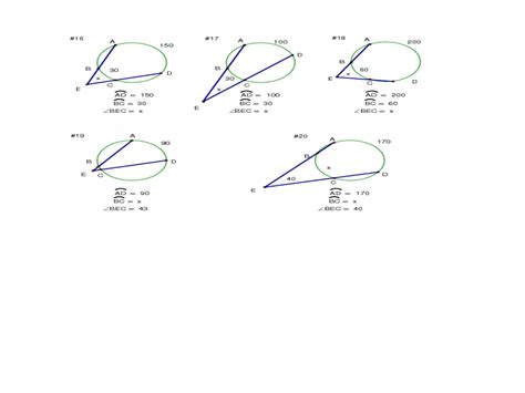 Angle Formulas Worksheet for 9th - 10th Grade | Lesson Planet