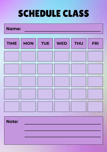 School Class Timetable in Purple Online Planner & Notepad Template ...