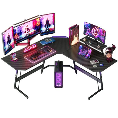 Buy CubiCubi 53 inch Diamon L Shaped Gaming Desk Gamer Workstation ...