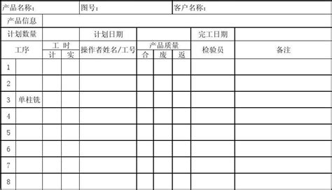 工序流转卡生产流程卡工序记录卡工序流程卡工艺卡 单面印刷100张-Taobao