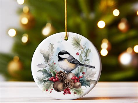 Black-capped Chickadee-massachusetts State Bird Christmas Ornament ...