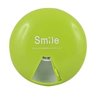 SHOPO (LABEL) 7 Slots Round Smile Portable Rotating Medicine Organizer ...