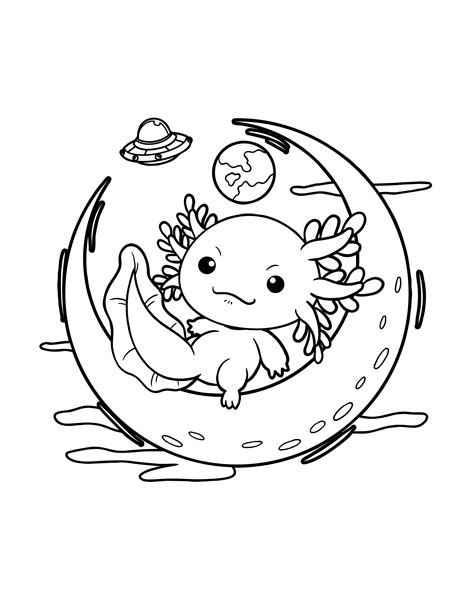Printable Cute Axolotl Coloring Page / Digital Download / Axolotls ...