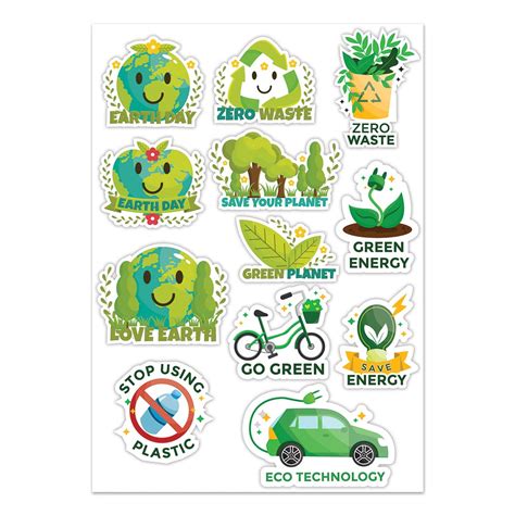 100Yellow® Go Green Theme Vinyl Stickers for Mobile, Laptop Electronic ...