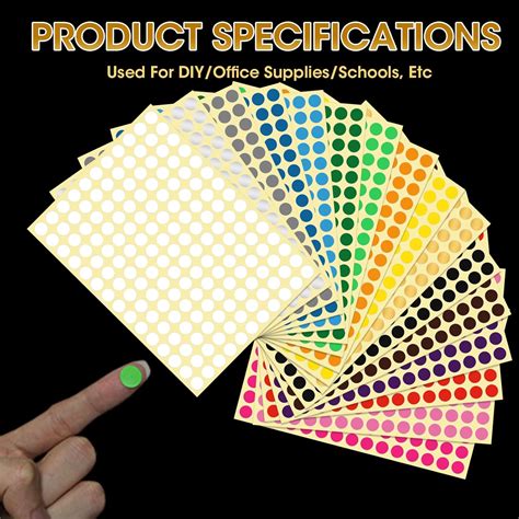 Buy Dot Stickers Colour Circle Dot Labels 10mm Self Adhesive Circle ...