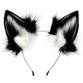 Fox Cat Long Fur Ears Hair Headwear Wolf Animal Anime Halloween Cosplay ...