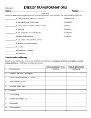Energy Transformation Worksheet Answers 的图像结果