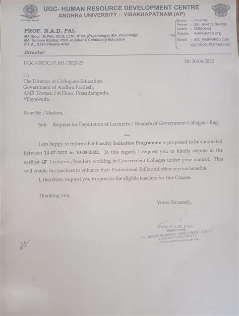 Andhra University | UGC - Human Resource Development Centre