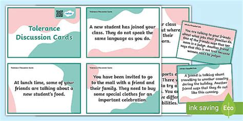 Tolerance Discussion Cards
