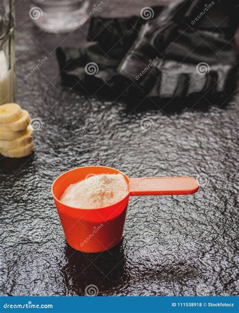 Protein powder in scoop stock photo. Image of health - 111538918