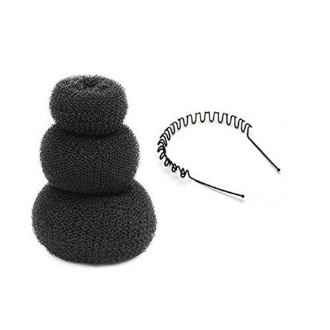 VinshBond Pack of 3 Sizes Black Hair Donuts Bun Maker Donut with Free ...