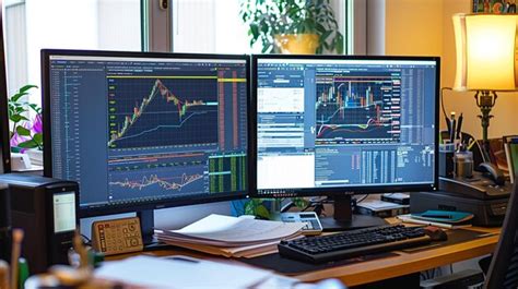The financial charts on computer monitor | Premium AI-generated image