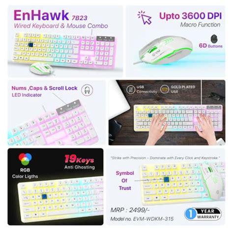 Buy EVM EnHawk 7B23 Keyboard and Mouse Combo, Best Price